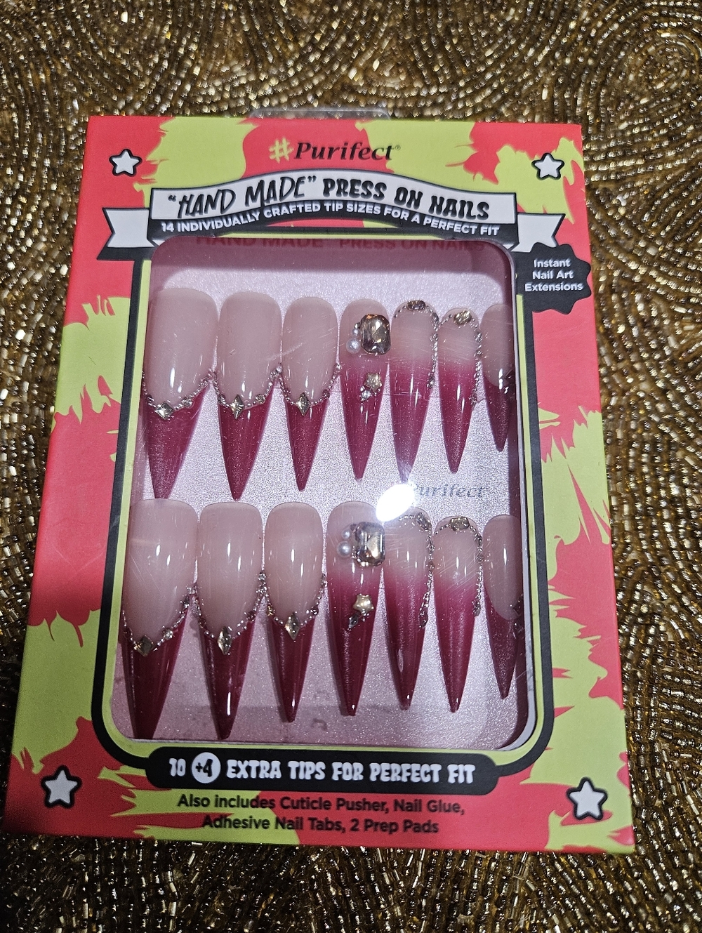 Pink Ombre Stiletto Press-On Nails